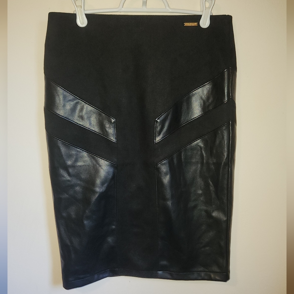 Andrew Marc/Marc New York Vegan Leather & Suede Pencil Skirt, Women's Size Small